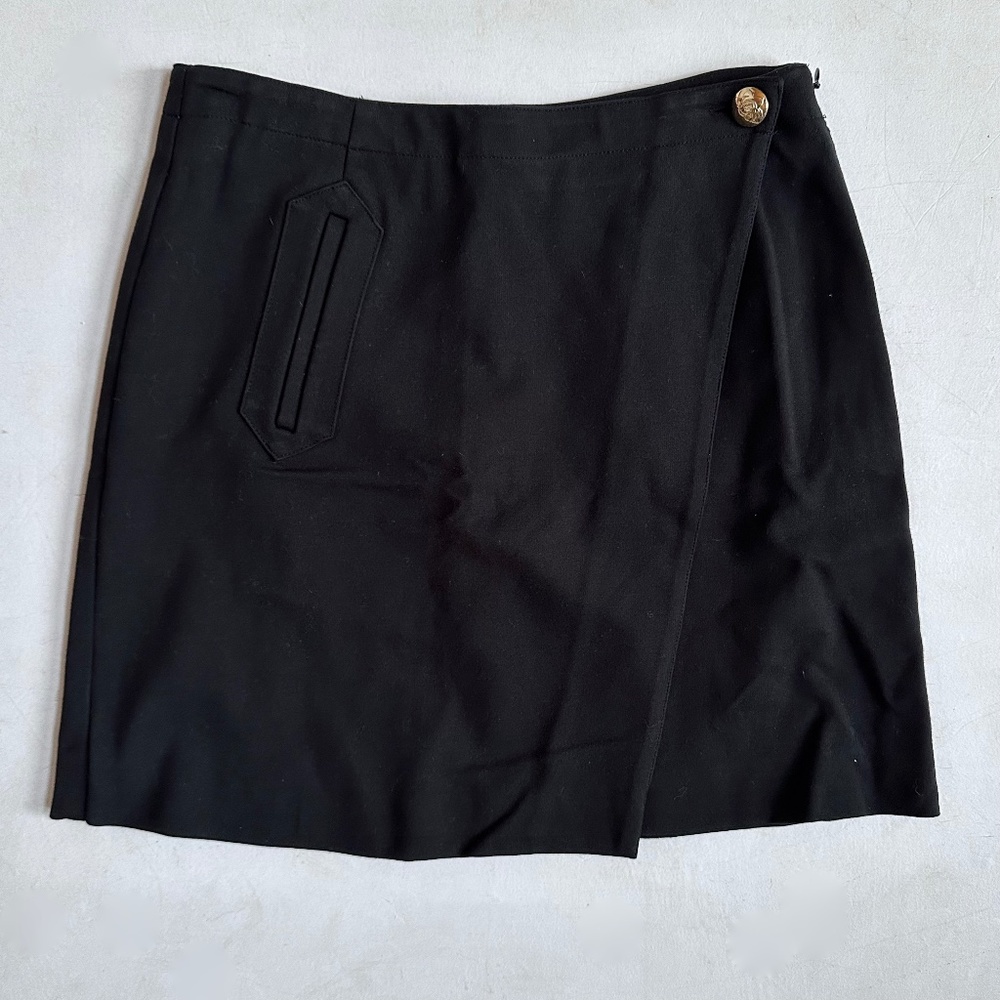 Draper James Black Wrap Mini Skirt